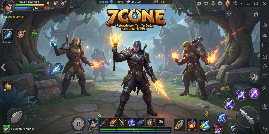 Screenshot menampilkan aksi seru dalam pertempuran ARPG di 7CONE