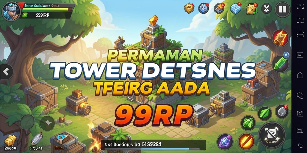 Tangkapan layar gameplay 99RP menampilkan pertempuran seru dalam Tower Defense.