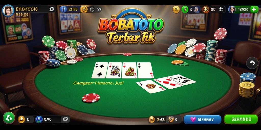 Tampilan utama gameplay BOBATOTO dengan suasana poker yang menarik.
