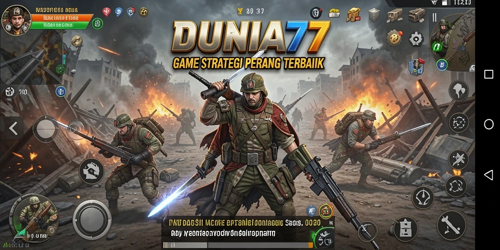 Tampilan screenshot DUNIA77 menunjukkan pertempuran strategis yang mendebarkan.