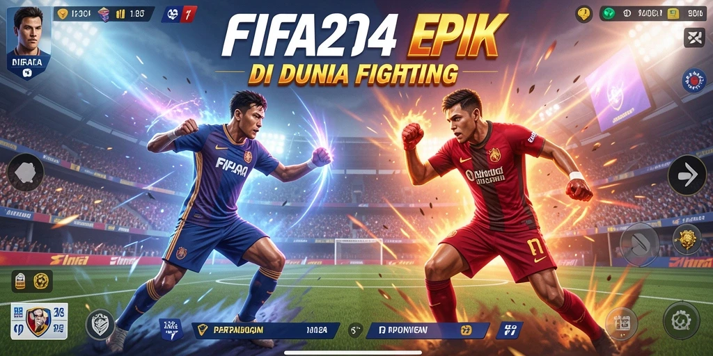 Tampilan gameplay mendebarkan dalam FIFA234 dengan karakter bertarung yang dinamis.