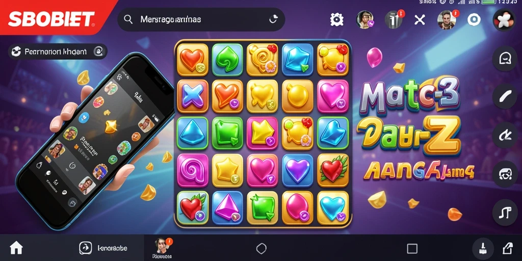 Tampilan gameplay SBOBET yang seru dan penuh warna di setiap level.