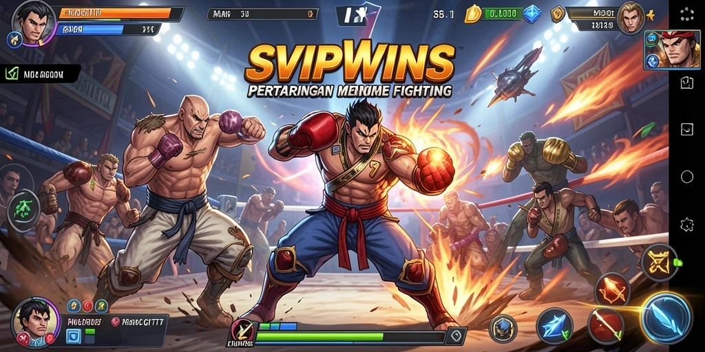 Tangkapan layar <strong>SVIPWINS</strong> menampilkan aksi pertarungan yang intens dan dinamis.