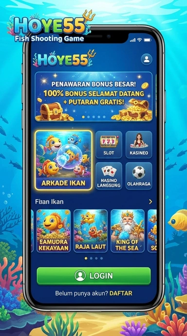 Tampilan antarmuka pengguna hoye55 yang sederhana dan menarik.